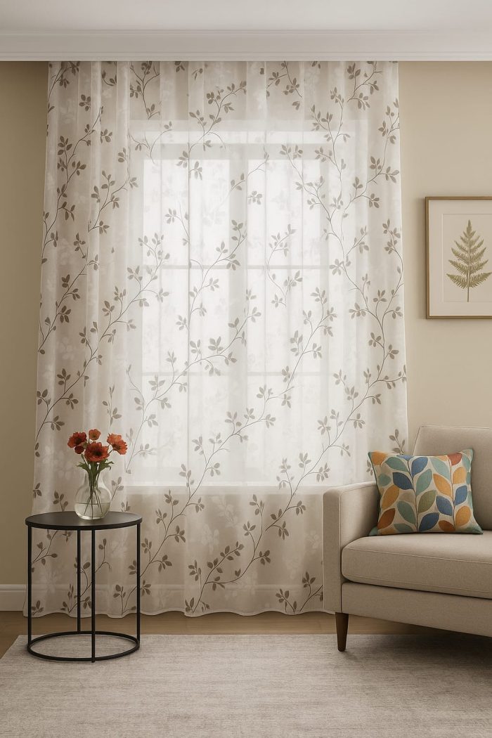 PERDEA ORGANZA FLORI